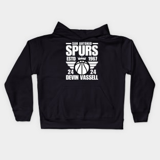 San Antonio Spurs Devin Vassell 24 Basketball Retro Kids Hoodie